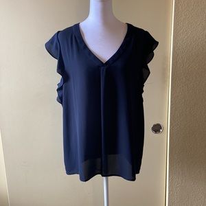 Philosophy Blue V-Neck Blouse - Size L